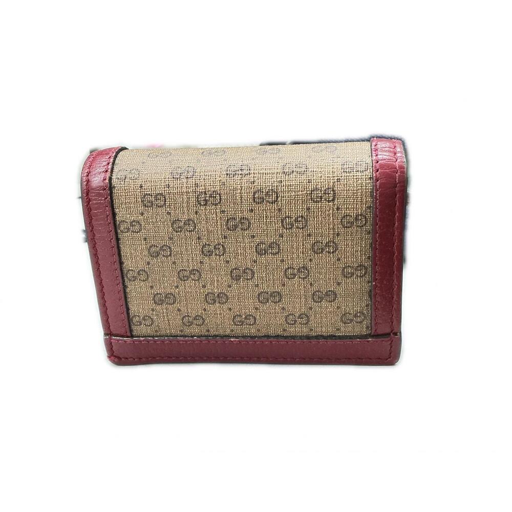 GUCCI Wallet Brown Red Bi fold - Picture 4 of 7
